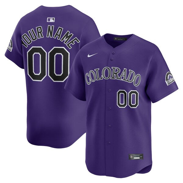 Youth Colorado Rockies Nike Alternate Limited Custom Jersey - Purple