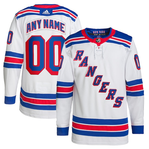 New York Rangers adidas  Away  Primegreen Authentic Custom Jersey - White