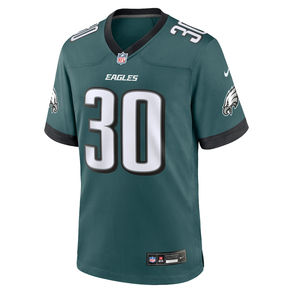 Jihaad Campbell Philadelphia Eagles Nike 2025 NFL Draft First Round Pick No. 32 Game Jersey - Midnight Green