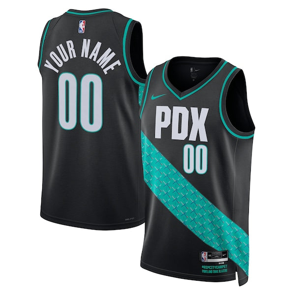 Portland Trail Blazers Nike Unisex 2025/26 City Edition Swingman Custom Jersey - Black