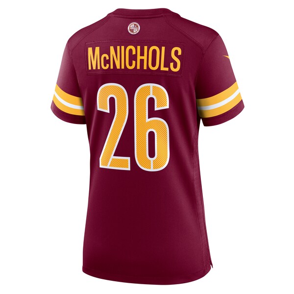 Jeremy McNichols Washington Commanders Nike Women's  Game Jersey -  Burgundy