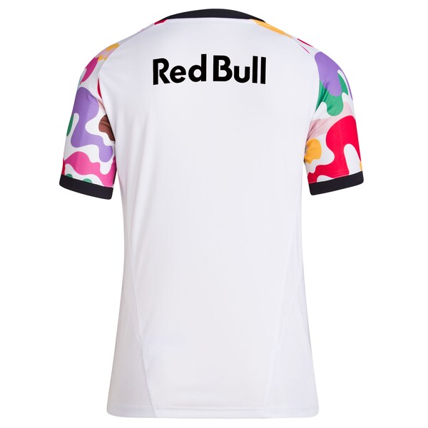 New York Red Bulls adidas Women's 2024 Pride Pre-Match Top - White