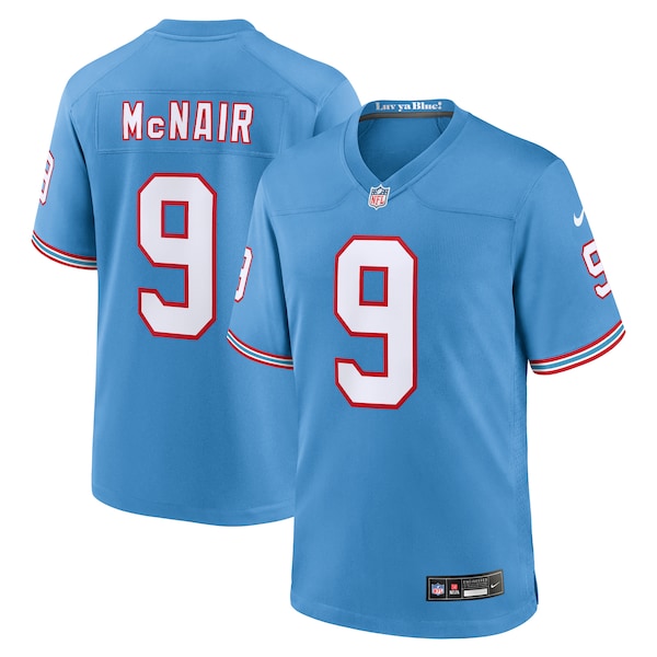 Steve McNair Tennessee Titans Nike Oilers Throwback Retired Player Game Jersey - Light Blue/Navy