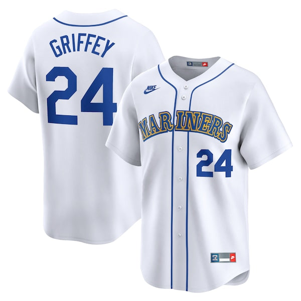 Ken Griffey Jr. Seattle Mariners Nike Throwback Cooperstown Limited Jersey - White