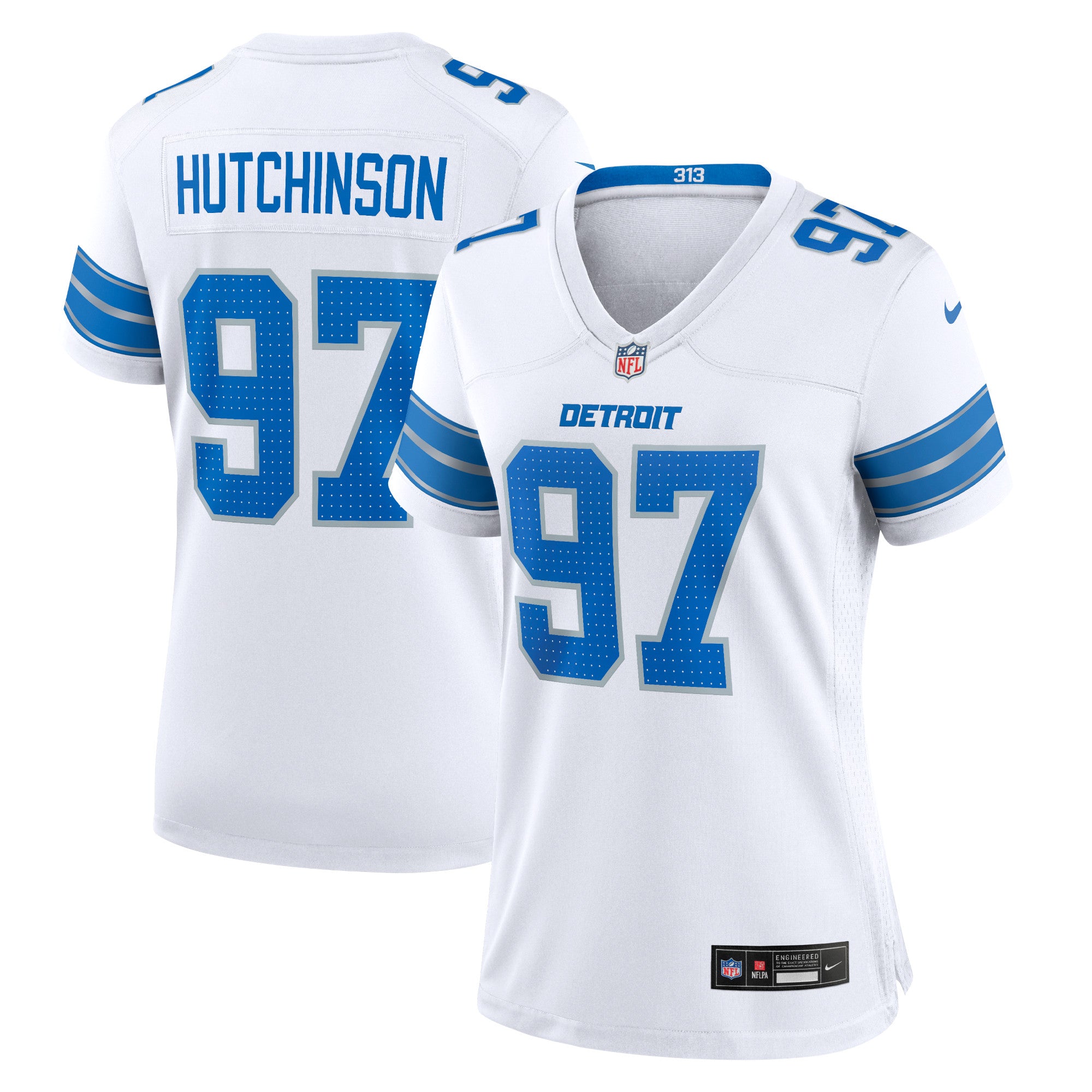 Aidan Hutchinson Detroit Lions Nike Women's Game Jersey - Blue/Black/White
