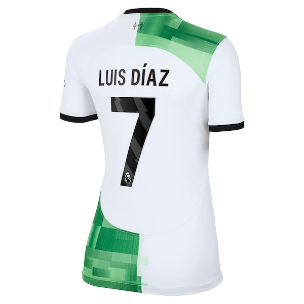 Luis Diaz Liverpool Nike Women's 2023/24 Away Replica Player Jersey - White