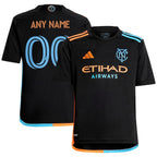 New York City FC adidas Youth 2024 24/7 Kit Replica Custom Jersey – Black