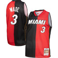 Dwyane Wade Miami Heat Big & Tall Hardwood Classics 2005/06 Split Swingman Jersey - Black/Red