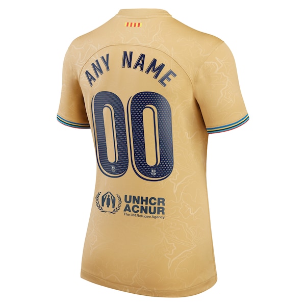 Barcelona Nike Women's 2022/23 Away Replica Custom Jersey - Yellow