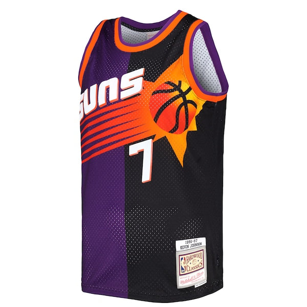 Kevin Johnson Phoenix Suns Hardwood Classics 1996/97 Split Swingman Jersey - Purple/Black