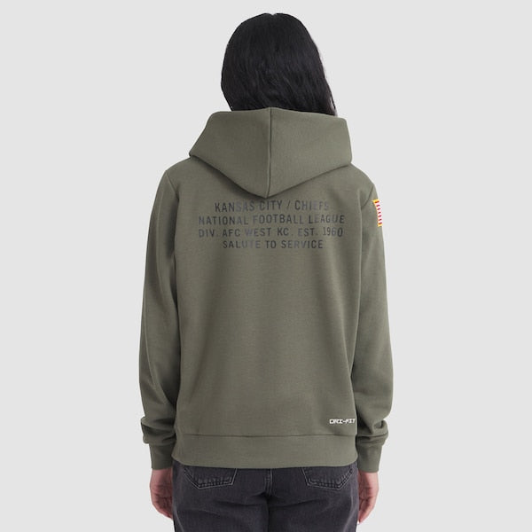 Kansas City Chiefs Nike Women's 2025 Salute to Service Sideline Standard Issue Dri-FIT Hoodie - Olive