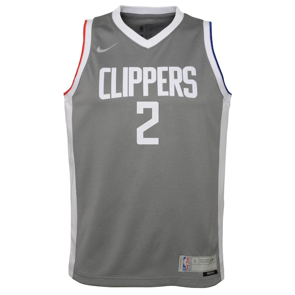 Kawhi Leonard LA Clippers Nike Youth 2020/21 Swingman Player Jersey Gray - Earned Edition