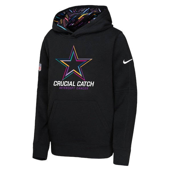 Dallas Cowboys Nike Youth 2024 NFL Crucial Catch Pullover Hoodie - Black