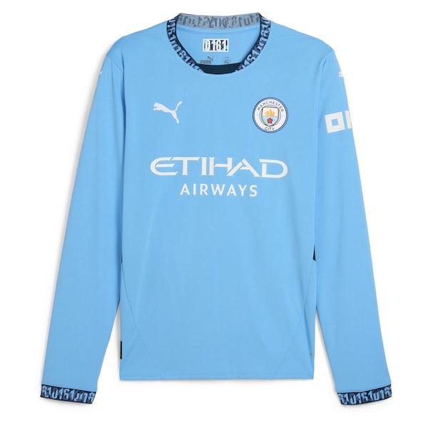 Kevin De Bruyne Manchester City Puma 2024/25 Home Replica Long Sleeve Player Jersey - Light Blue