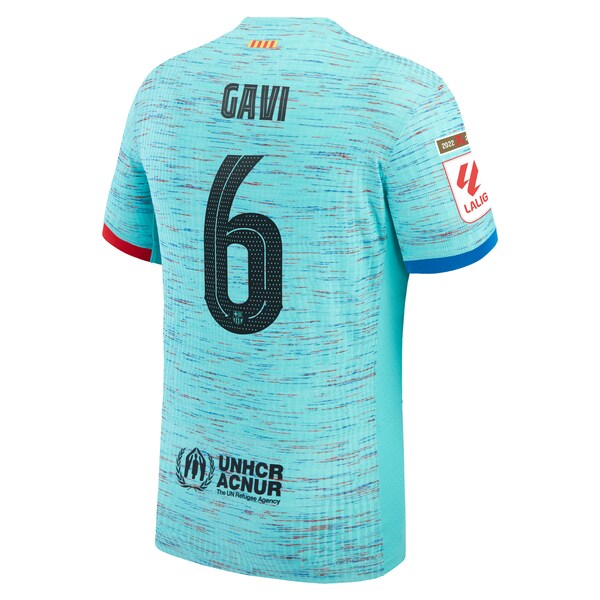 Gavi Barcelona Nike 2023/24 Third Authentic Jersey - Aqua/Royal/White