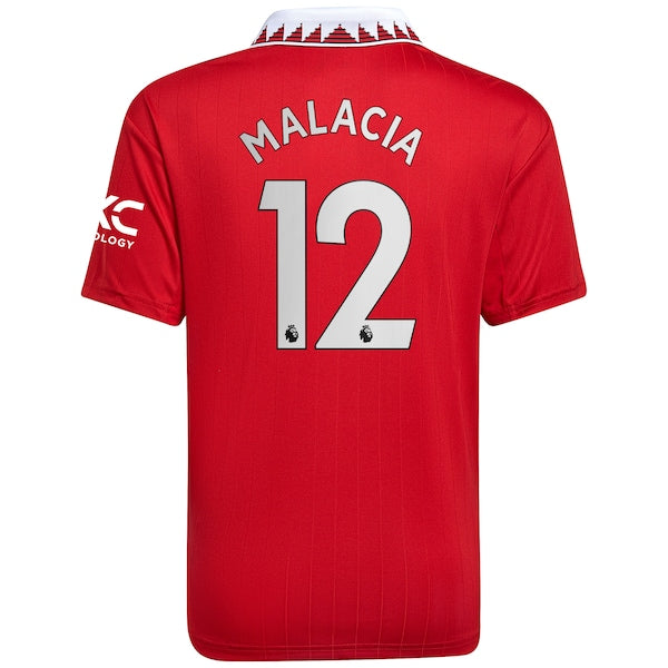 Tyrell Malacia Manchester United adidas Youth 2022/23 Home Replica Player Jersey - Red