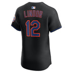Francisco Lindor New York Mets Nike Alternate Elite Jersey - Black
