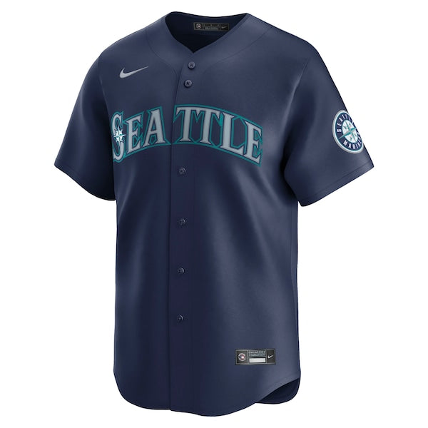 Seattle Mariners Nike Road Limited Jersey - Navy/Aqua
