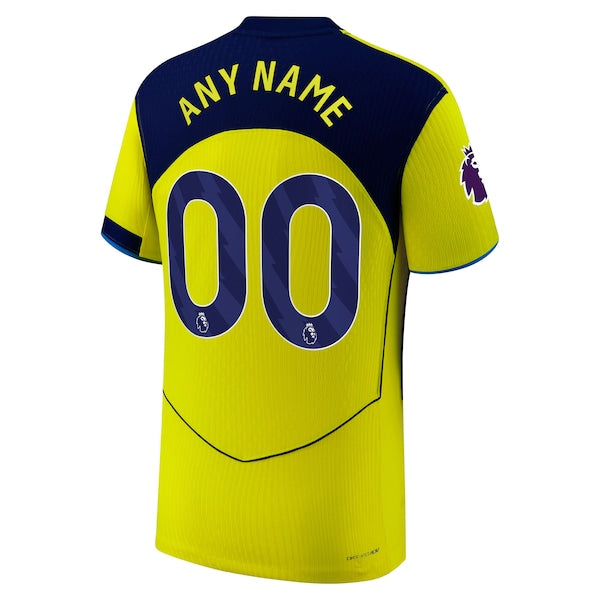 Tottenham Hotspur Nike 2025/26 Third Authentic Custom Jersey - Yellow/White