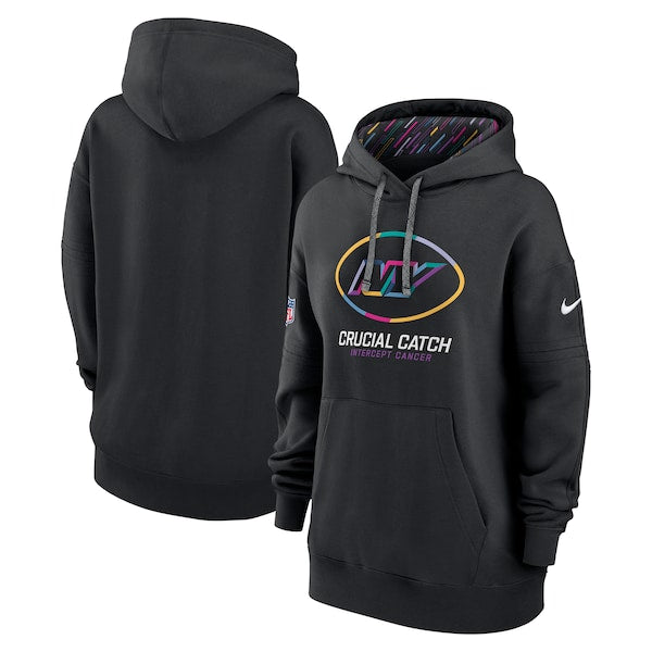 New York Jets Nike Women's 2024 NFL Crucial Catch Club Pullover Hoodie - Black