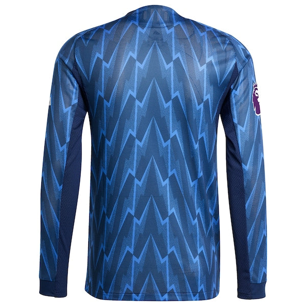 Arsenal adidas 2025/26 Away Authentic Long Sleeve Jersey with Patch - Blue/Red