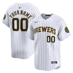 Milwaukee Brewers Nike  Alternate Limited Custom Jersey – White