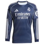 Los Merengues adidas 2025/26 Away Long Sleeve Replica Custom Jersey - Blue/White