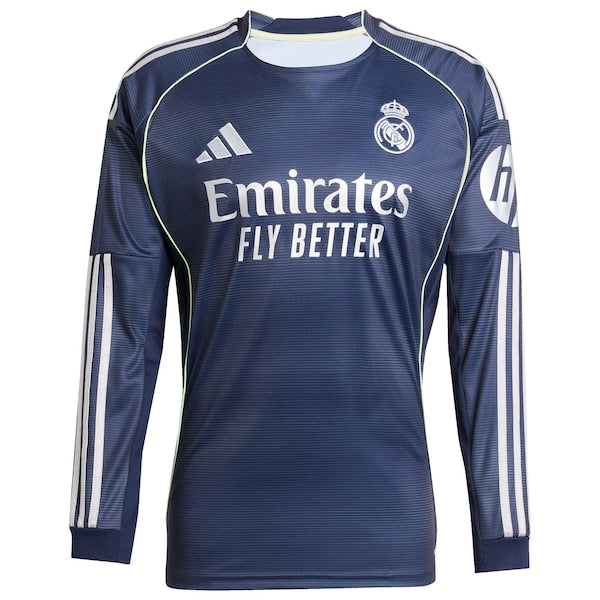 Los Merengues adidas 2025/26 Away Long Sleeve Replica Custom Jersey - Blue/White