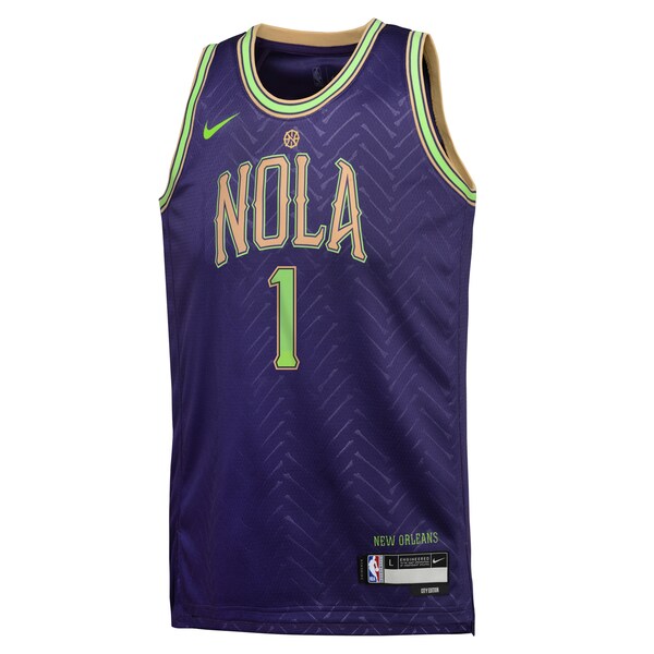 Zion Williamson New Orleans Pelicans Nike Youth 2024/25 Swingman Player Jersey - City Edition - Purple