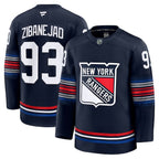 Mika Zibanejad New York Rangers  Alternate Premium Jersey - Navy/Blue/White
