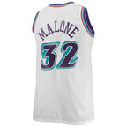 Karl Malone Utah Jazz 1996/97 Big & Tall Hardwood Classics Swingman Jersey - White/Purple