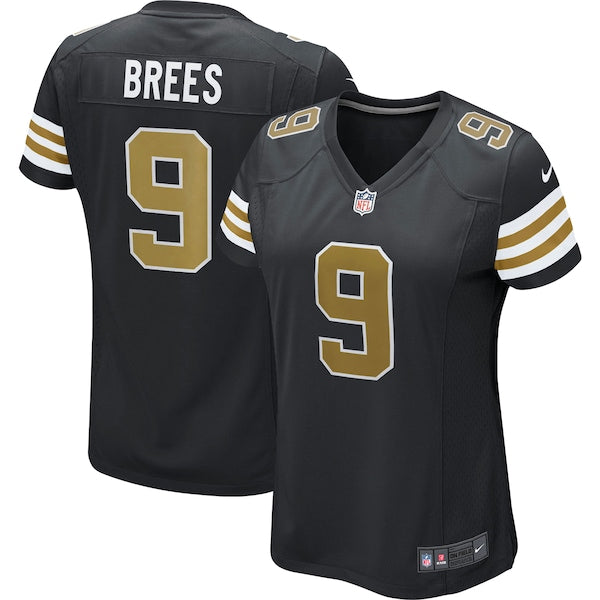 Drew Brees Nike New Orleans Saints Women's Alternate Game Jersey - Black/White