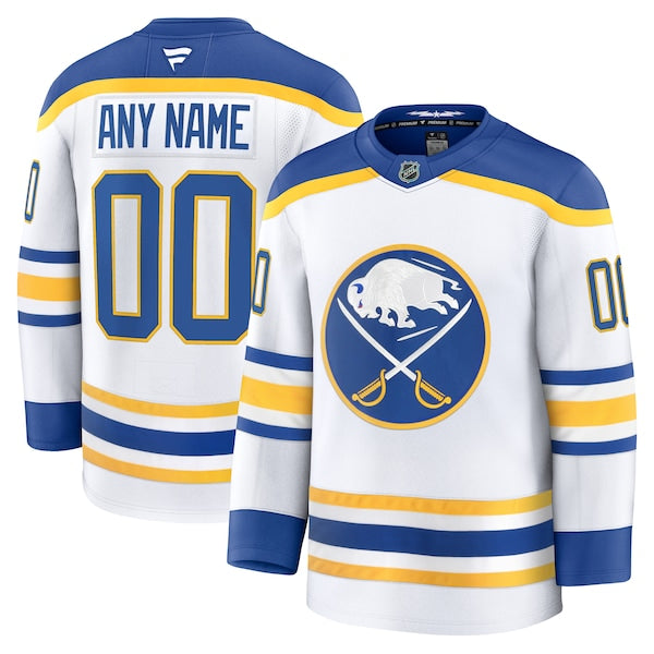 Buffalo Sabres  Away Premium Custom Jersey - White/Black/Royal