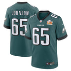 Lane Johnson Philadelphia Eagles Nike Super Bowl LIX Game Player Jersey - Midnight Green