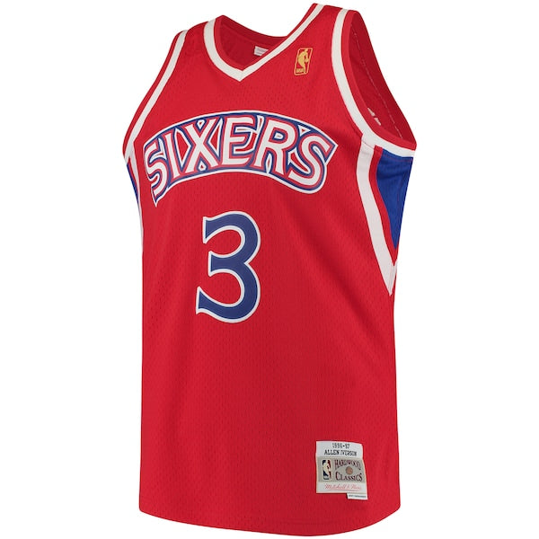 Allen Iverson Philadelphia 76ers 1996/97 Hardwood Classics Swingman Jersey - Red/White