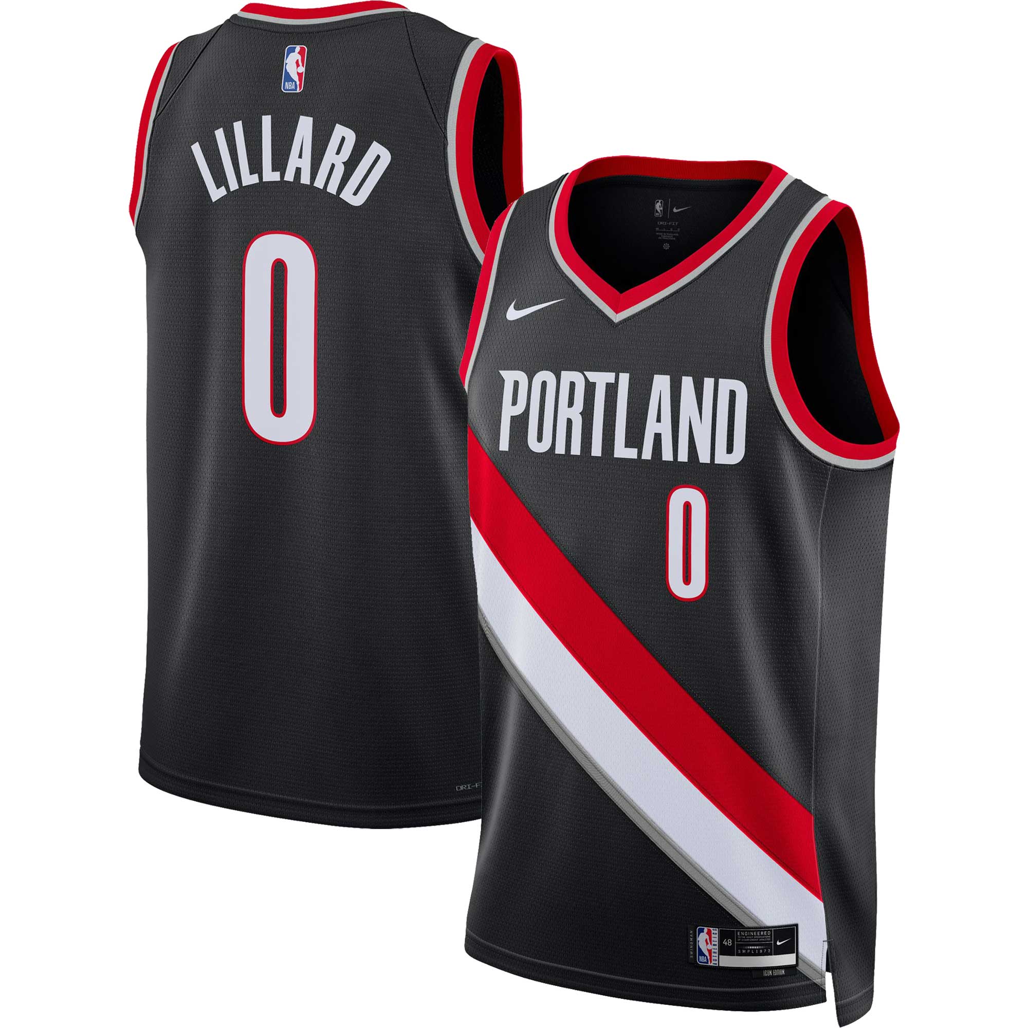 Damian Lillard Portland Trail Blazers Nike Unisex Swingman Jersey - Association Edition - White/Black