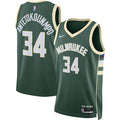 Giannis Antetokounmpo Milwaukee Bucks Nike Unisex Swingman Jersey - Icon Edition - Hunter Green/White