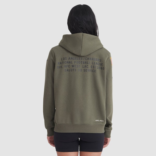 Los Angeles Chargers Nike Women's 2025 Salute to Service Sideline Standard Issue Dri-FIT Hoodie - Olive