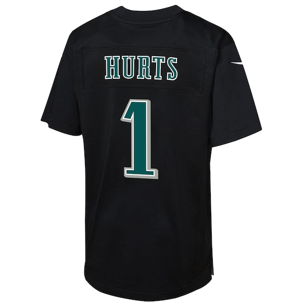 Jalen Hurts Philadelphia Eagles Nike Youth Super Bowl LIX Patch Fashion Game Player Jersey - Carbon Black