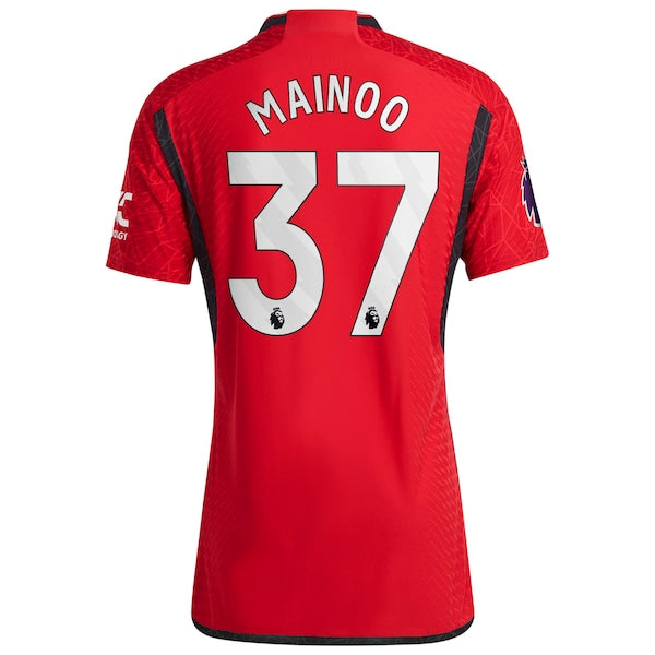 Kobbie Mainoo Manchester United adidas 2023/24 Home Authentic Player Jersey - Red/Green