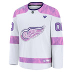 Detroit Red Wings  2024 Hockey Fights Cancer Custom Practice Jersey - White
