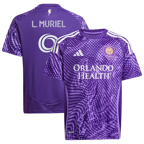 Luis Muriel Orlando City SC adidas Youth 2025 Perfect Storm Replica Player Jersey - Purple