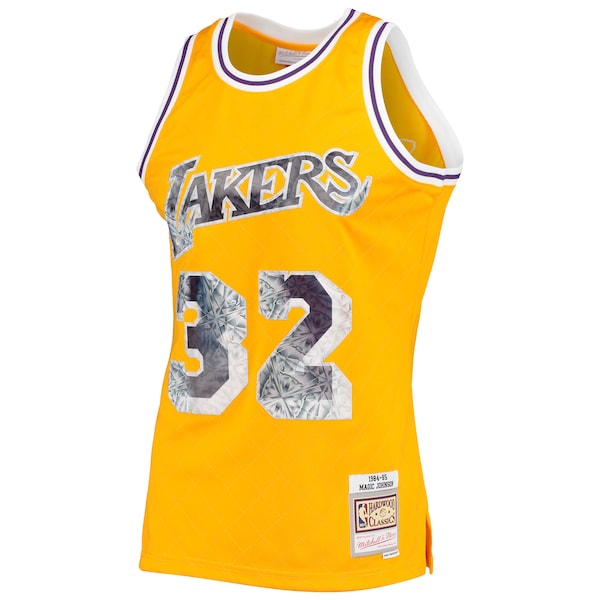Magic Johnson Los Angeles Lakers 1984/85 Hardwood Classics NBA 75th Anniversary Diamond Swingman Jersey - Gold