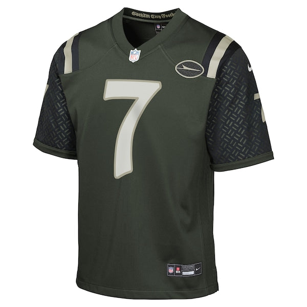 Justin Fields New York Jets Nike Youth 2025 Rivalries Collection Game Jersey - Gotham Green