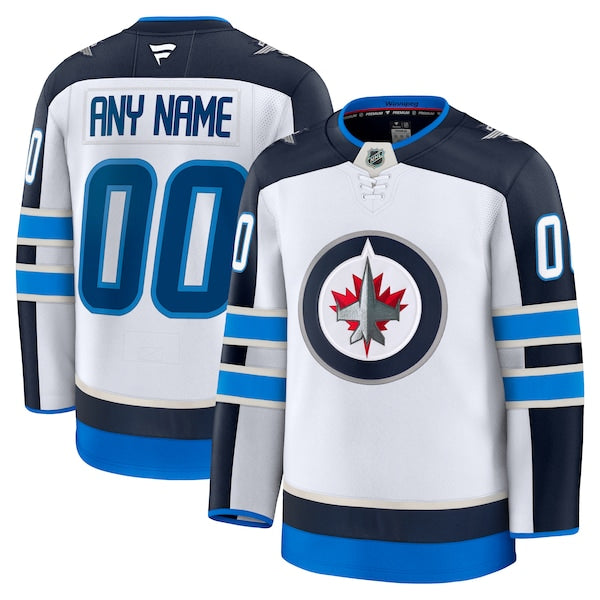 Winnipeg Jets  Away Premium Custom Jersey - White/Navy