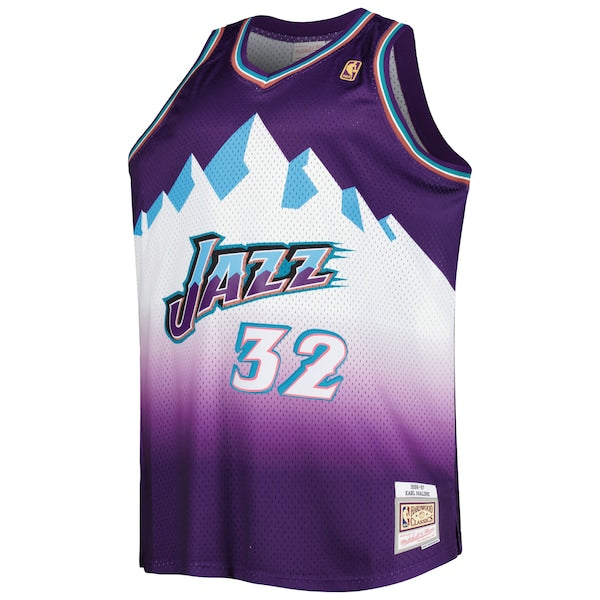 Karl Malone Utah Jazz Big & Tall Hardwood Classics 1996/97 Swingman Jersey - Purple/White