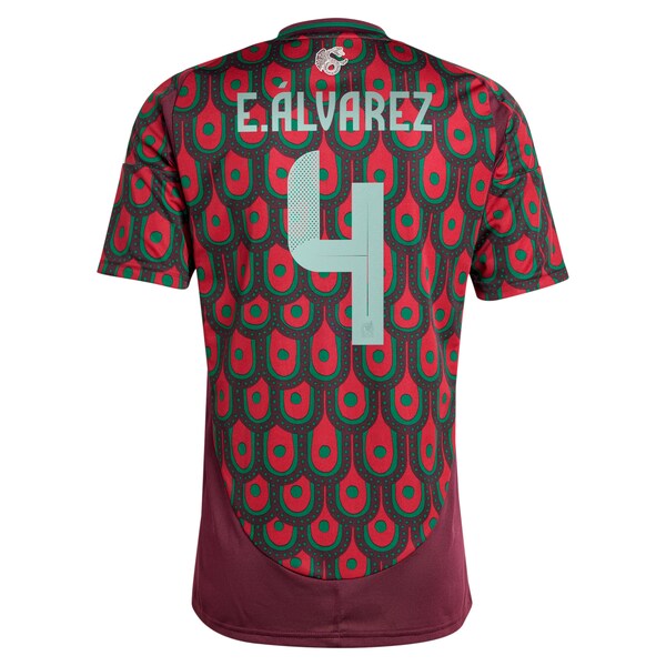 Edson Alvarez Mexico National Team adidas 2024 Home Replica Player Jersey - Burgundy/Green