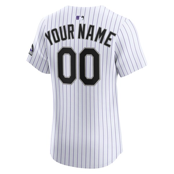 Colorado Rockies Nike Home Elite Custom Jersey - White