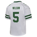 Garrett Wilson New York Jets Nike Youth Game Jersey - Legacy White/Black/Green