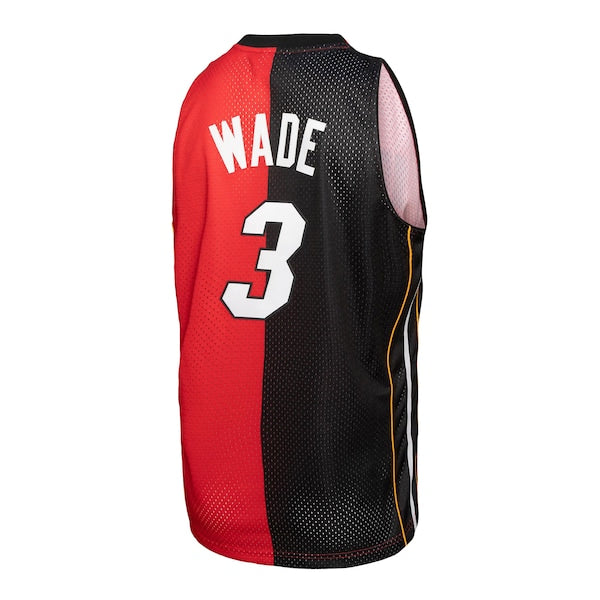 Dwyane Wade Miami Heat Big & Tall Hardwood Classics 2005/06 Split Swingman Jersey - Black/Red